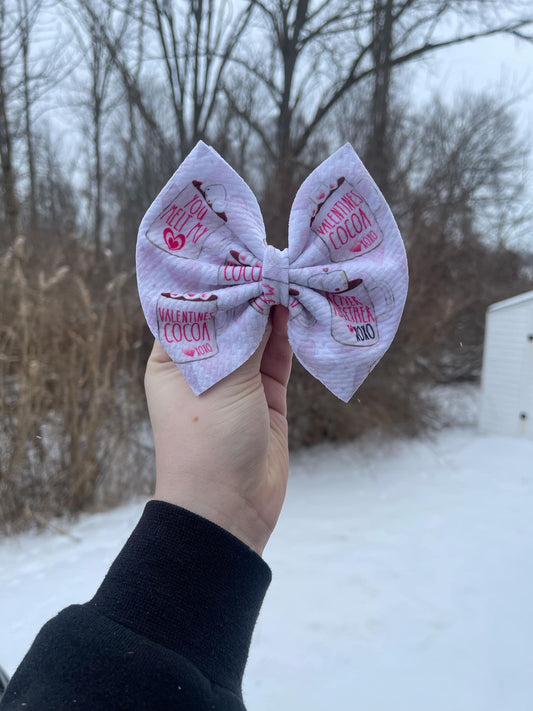 Valentines Cocoa 5” Bow